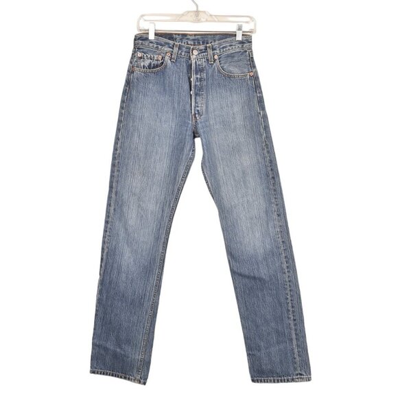 Vintage 90's Levi's 501 Jeans High Waist Straight Leg Blue Size 29 - Picture 1 of 10